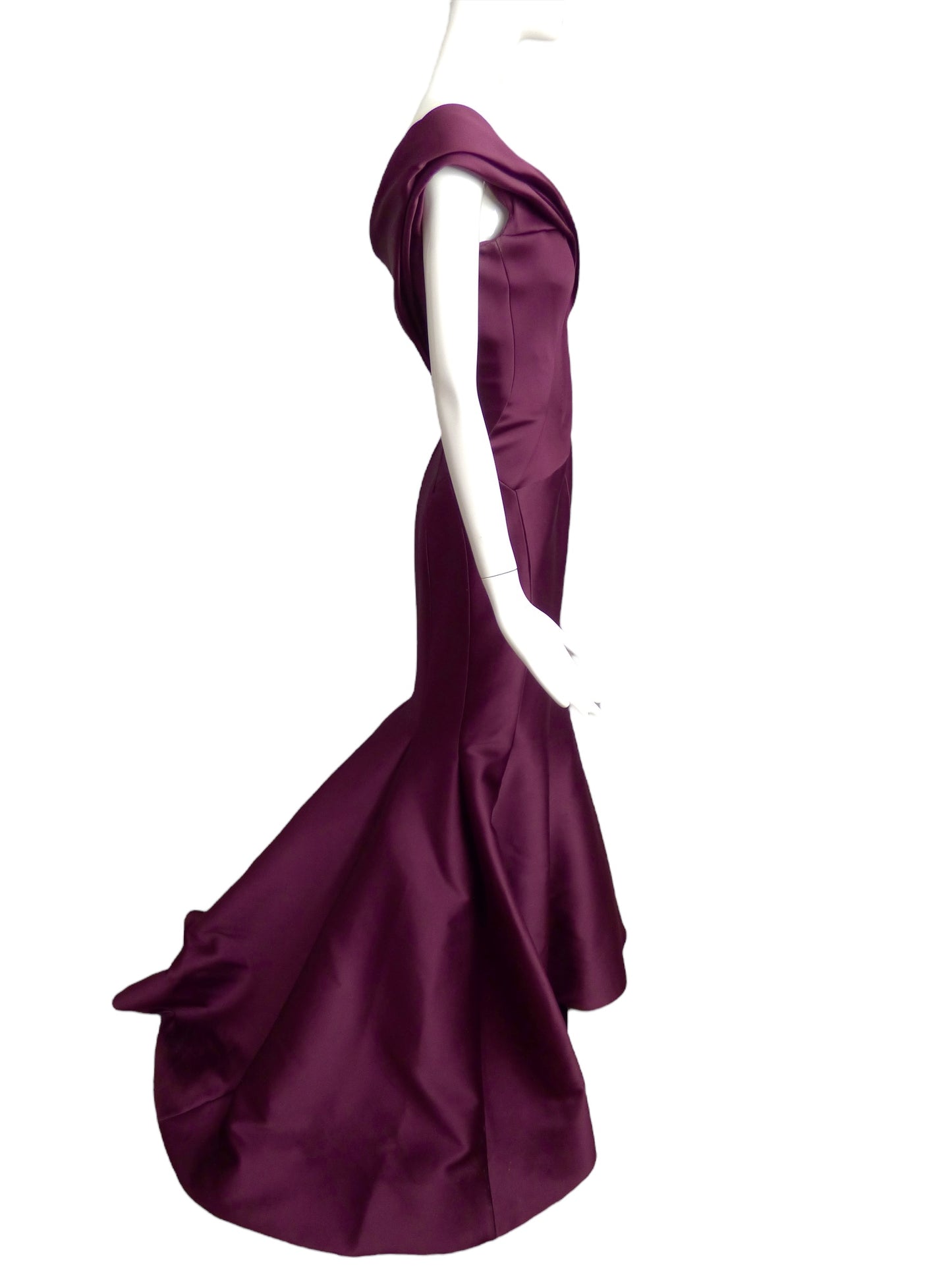 ZAC POSEN- Burgundy Satin Evening Gown, Size 8