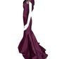 ZAC POSEN- Burgundy Satin Evening Gown, Size 8