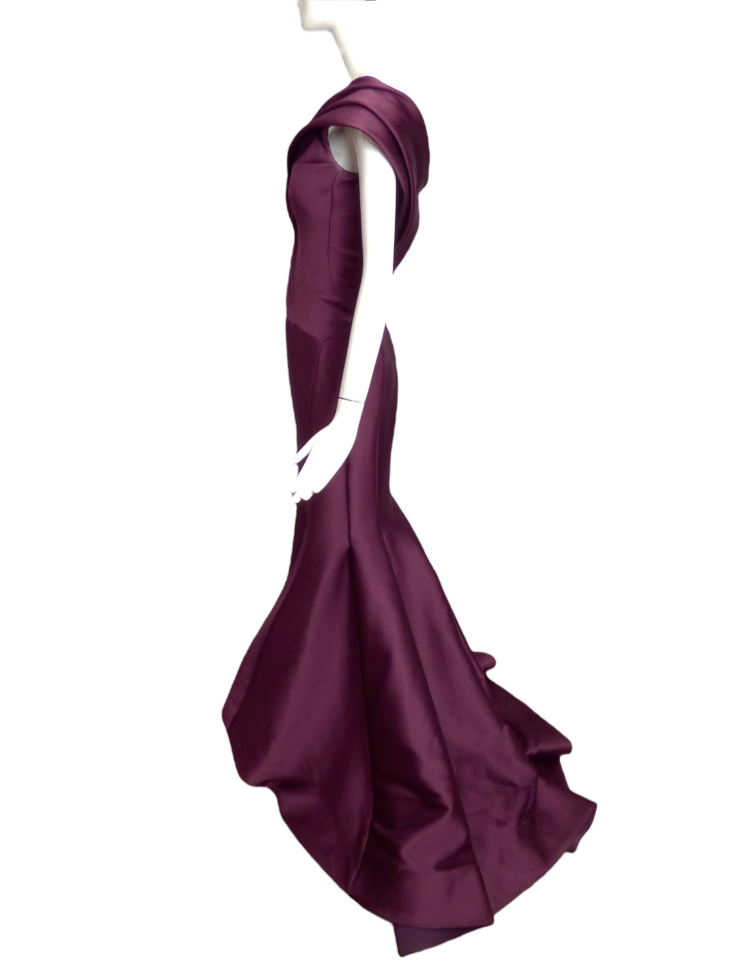 ZAC POSEN- Burgundy Satin Evening Gown, Size 8