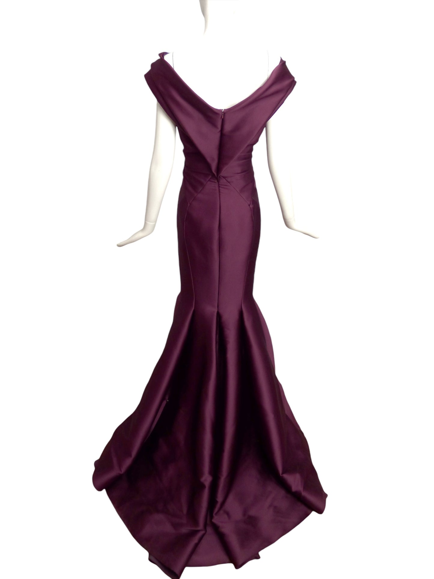 ZAC POSEN- Burgundy Satin Evening Gown, Size 8