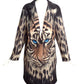 LE ROUGE- Wool Tiger Print Overcoat, Size 8