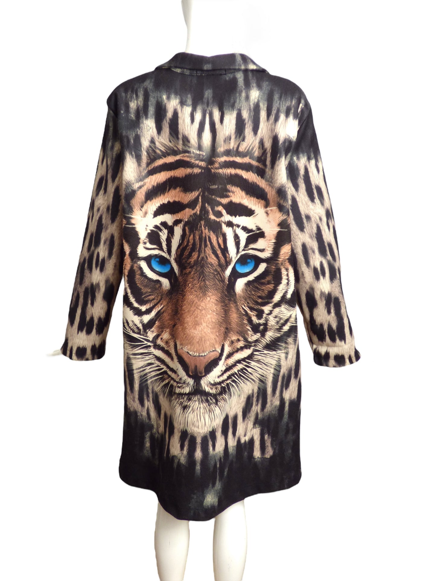 LE ROUGE- Wool Tiger Print Overcoat, Size 8