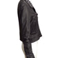 STEFANO LORENZI- NWT Black Embroidered Leather Moto Jacket, Size 6