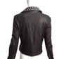 STEFANO LORENZI- NWT Black Embroidered Leather Moto Jacket, Size 6