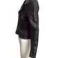 STEFANO LORENZI- NWT Black Embroidered Leather Moto Jacket, Size 6