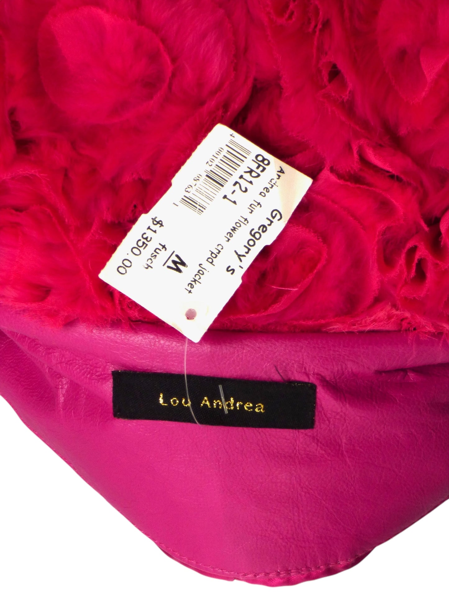 LOU ANDREA- NWT Pink Fur Rosette Jacket, Size 8