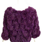 LOU ANDREA- NWT Puple Fur Rosette Jacket, Size 6