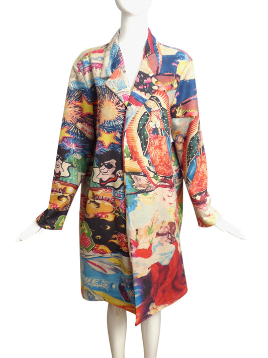 LE ROUGE- NWT Sueded Printed Coat, Size 10