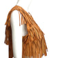 PELLESSIMO PARIS- Brown Leather Fringe Vest, Size 8