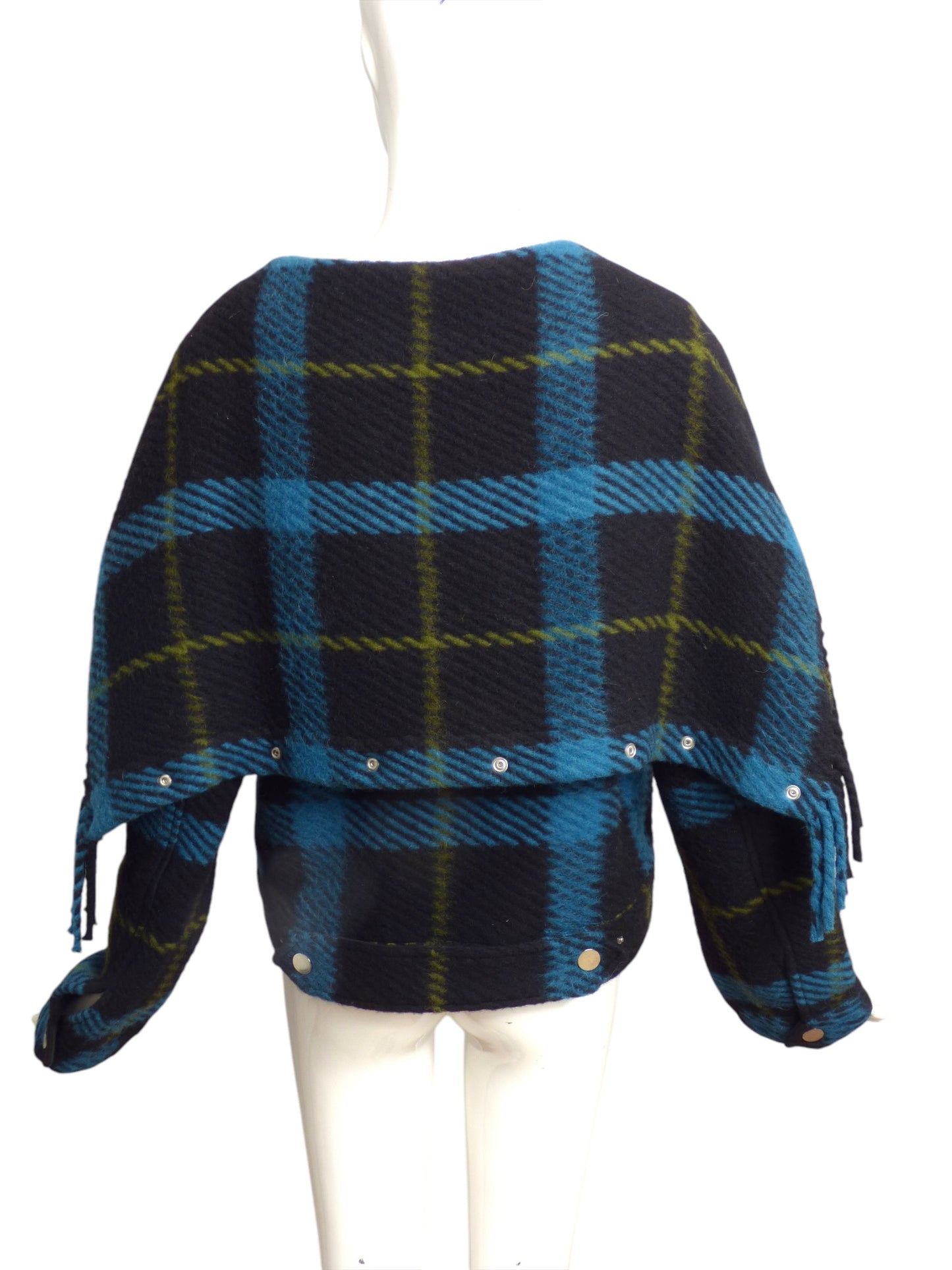 JC de CASTELBAJAC- NWT Wool  Plaid  Hooded Jacket, Size 10