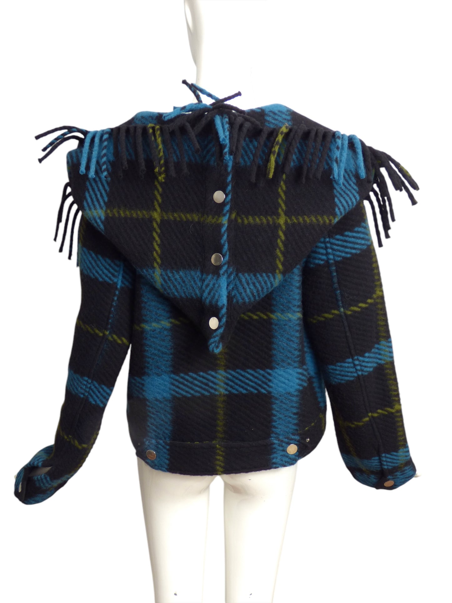 JC de CASTELBAJAC- NWT Wool  Plaid  Hooded Jacket, Size 10