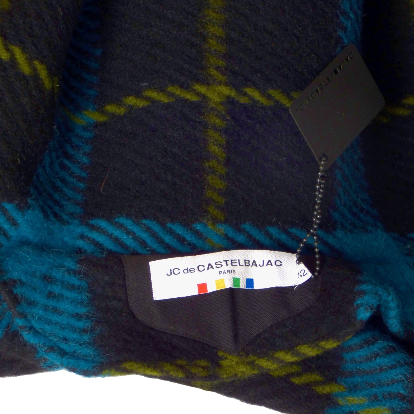 JC de CASTELBAJAC- NWT Wool  Plaid  Hooded Jacket, Size 10