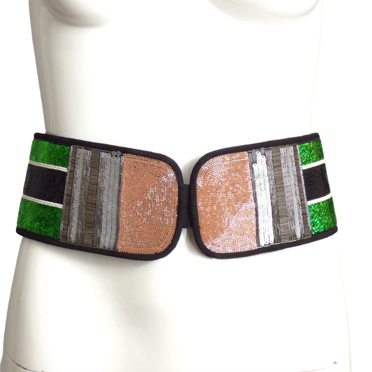 LE-TAN - NWT Sequin Pencil Belt, Waist-28"