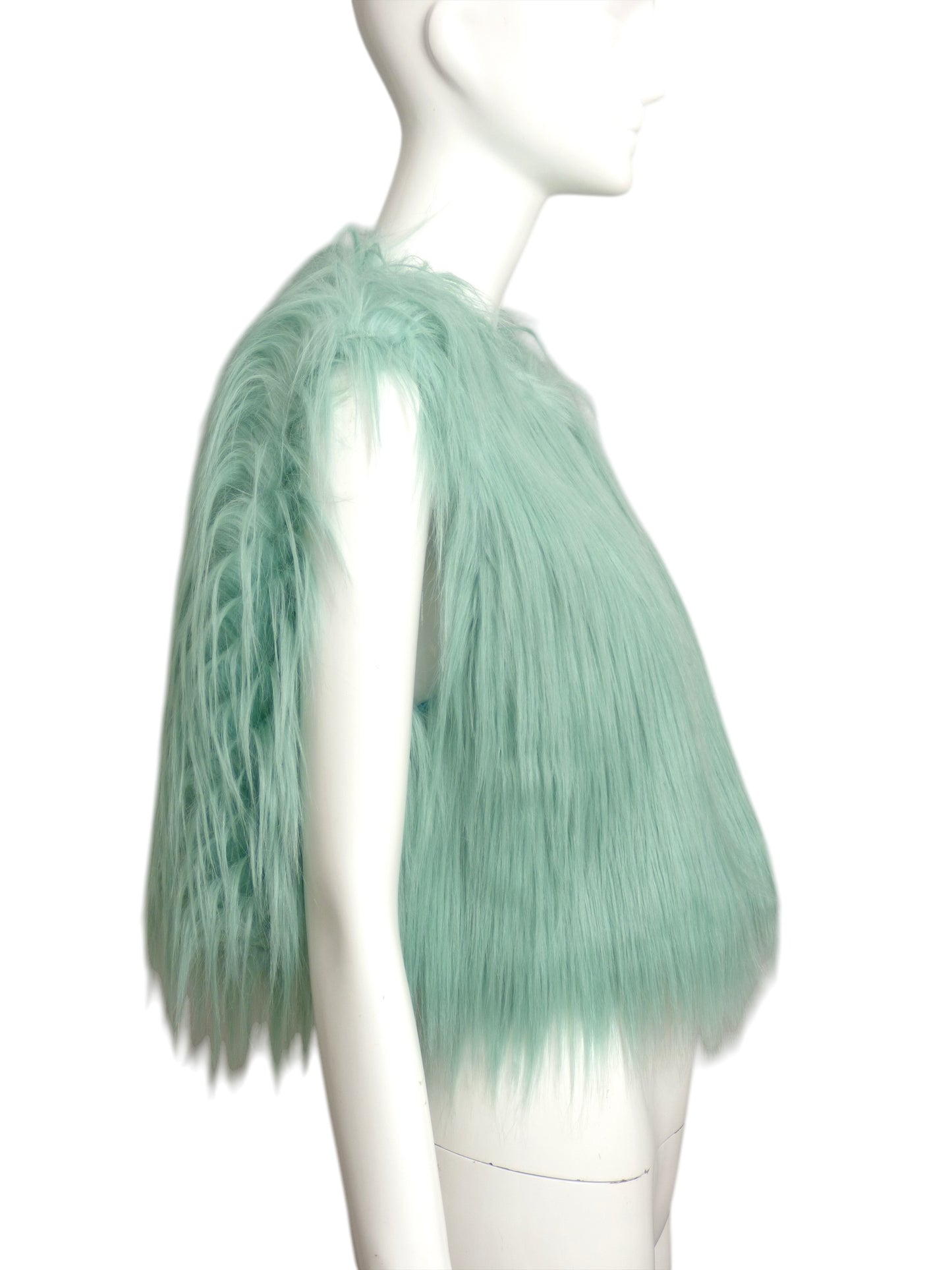 ALABAMA MUSE-NWT Green Faux Fur Vest, Size 10