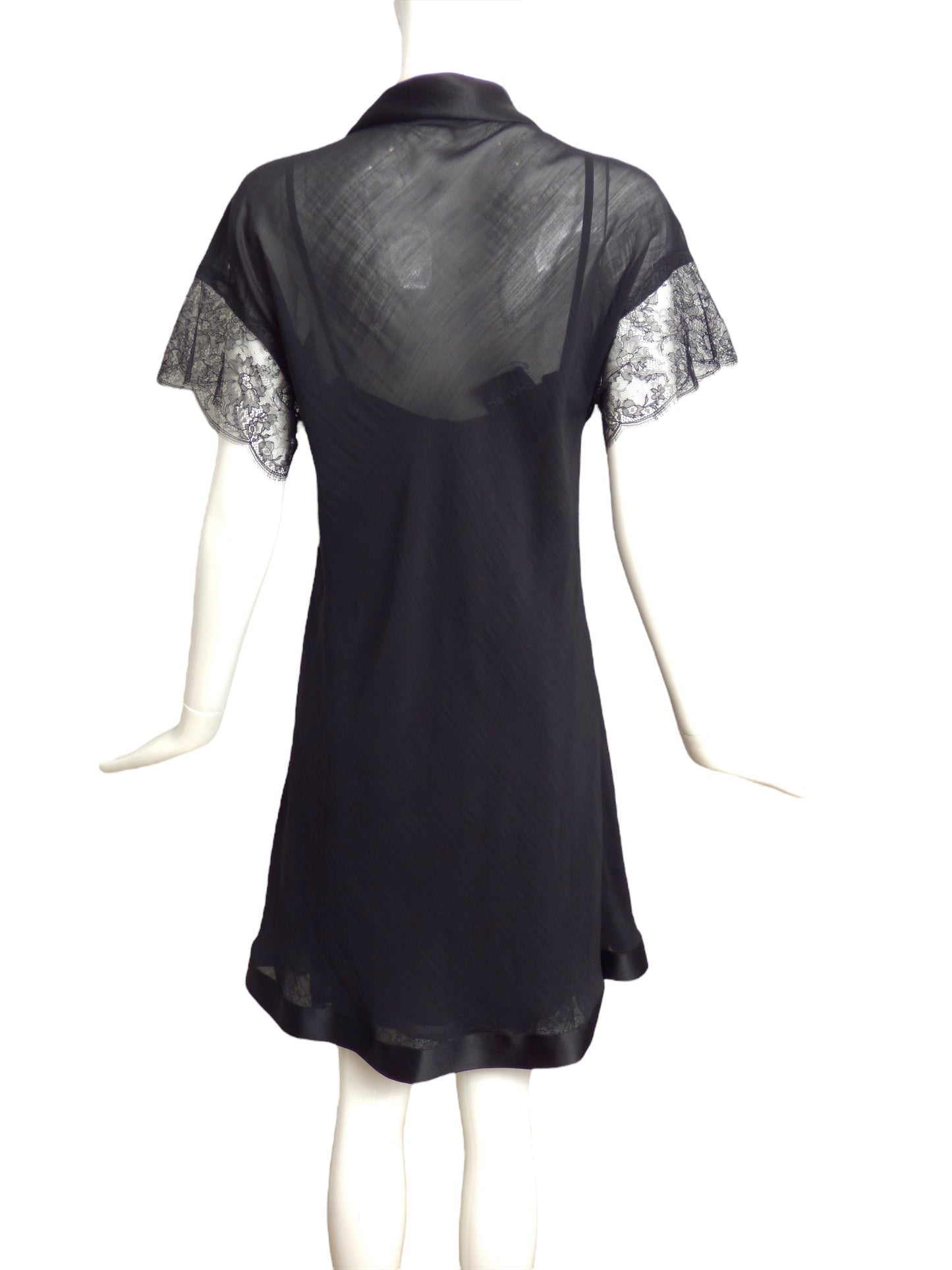 CHANEL-1990s AS IS Black Wool & Lace Dress, Size 6