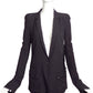 HAIDER ACKERMAN- Black Smocked Silk Blazer, Size 6