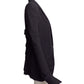 HAIDER ACKERMAN- Black Smocked Silk Blazer, Size 6