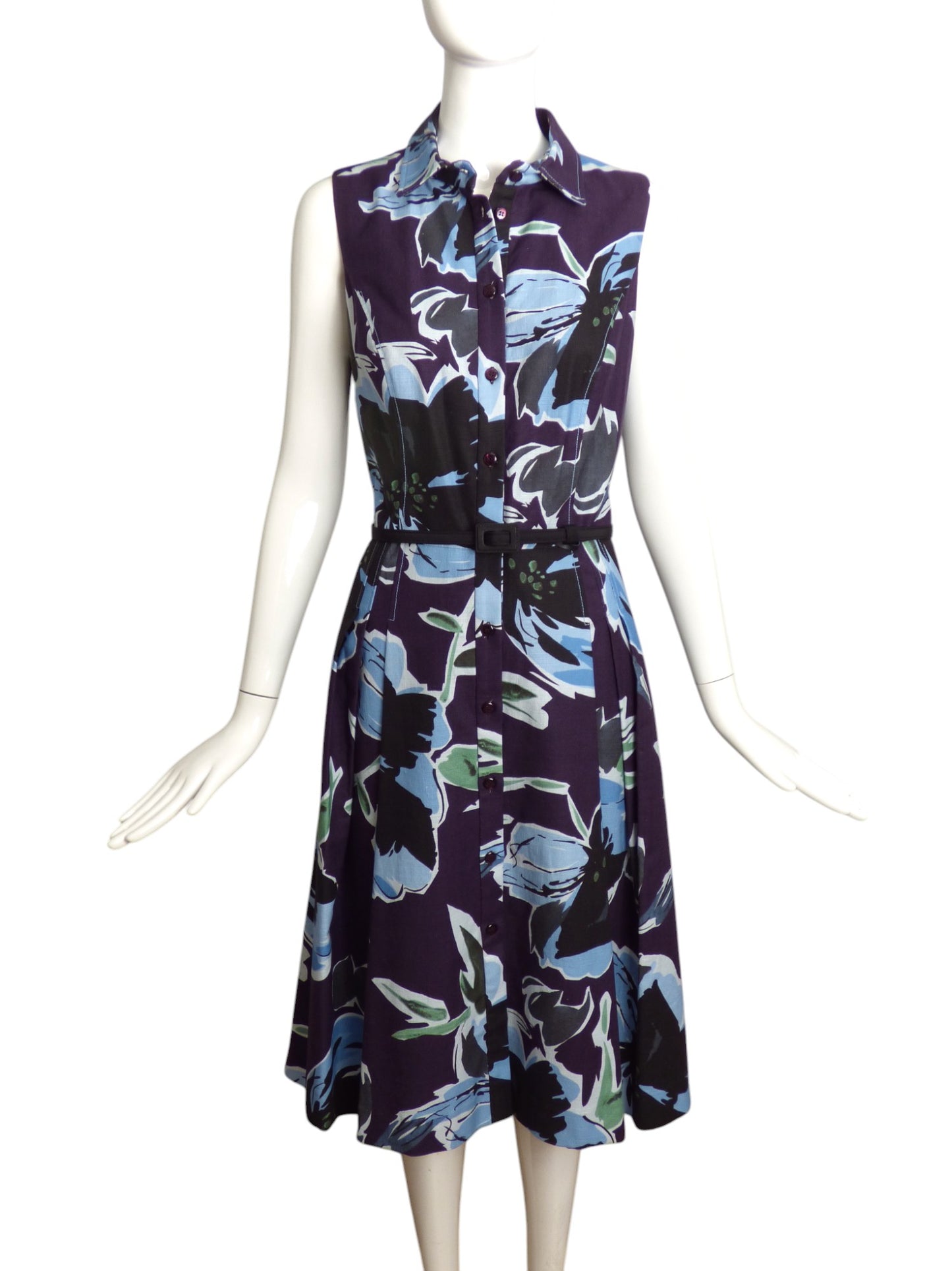 CAROLINA HERRERA- Cotton Tropical Print Dress, Size 10