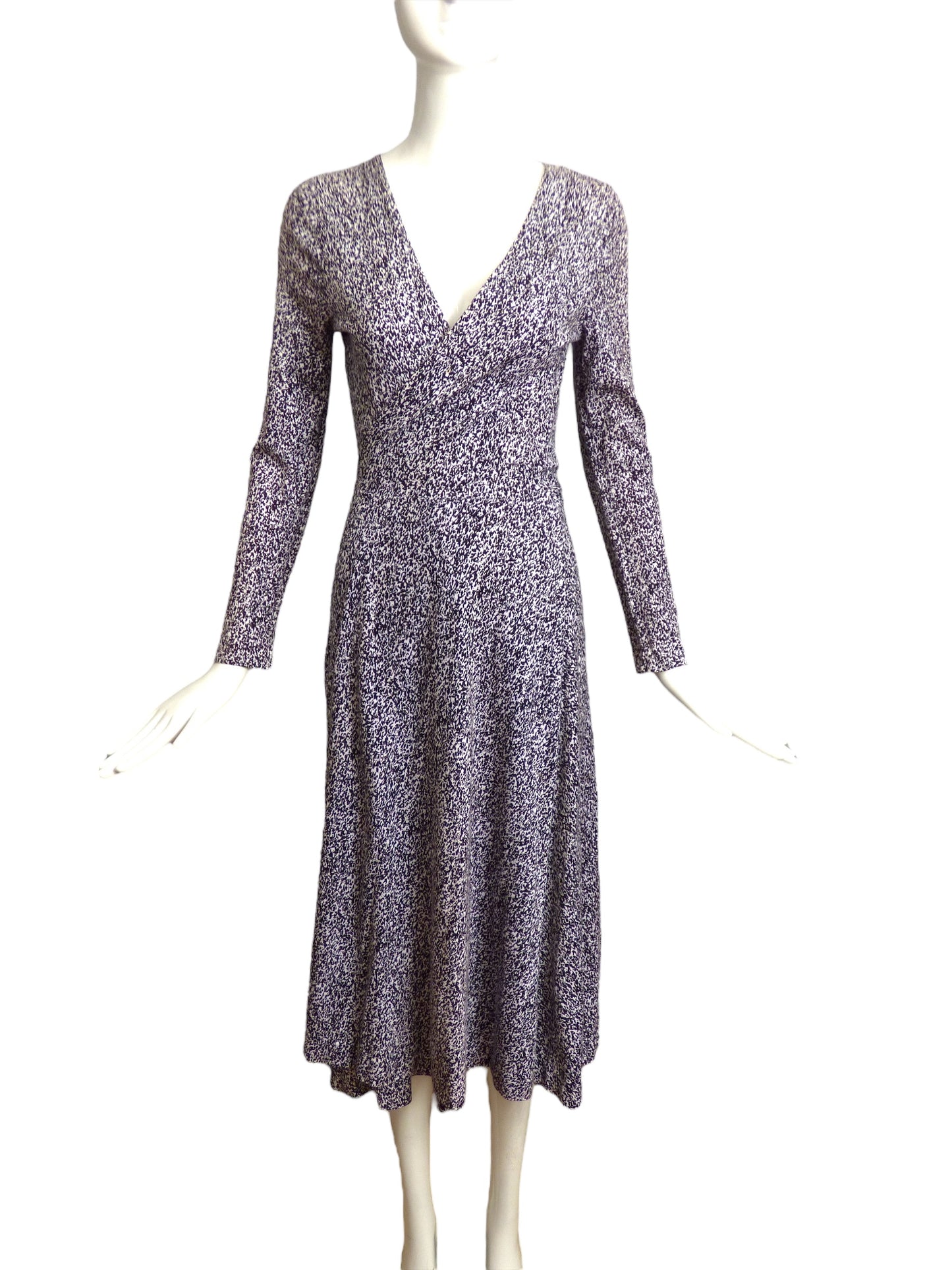 DIANE VON FURSTENBERG- 1970s Cotton Knit Wrap Dress, Size 8