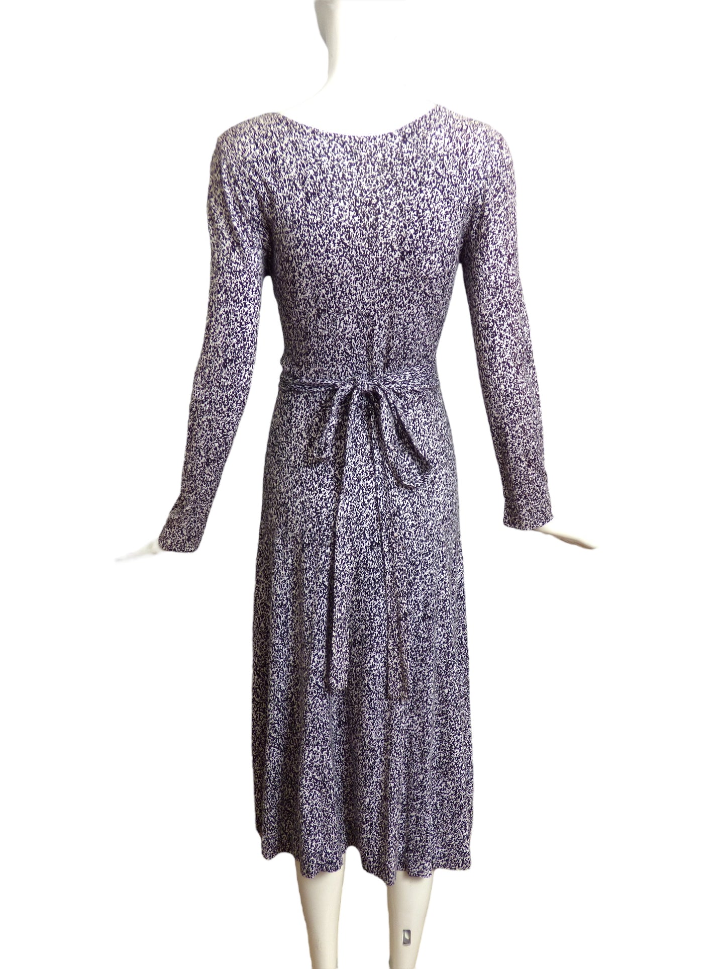 DIANE VON FURSTENBERG- 1970s Cotton Knit Wrap Dress, Size 8