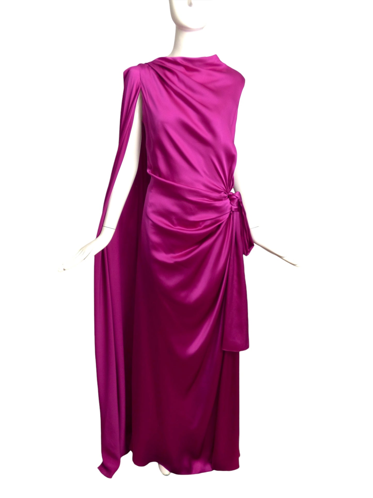 ROKSANDA- 2023 Raspberry Silk Draped Gown, Size 12