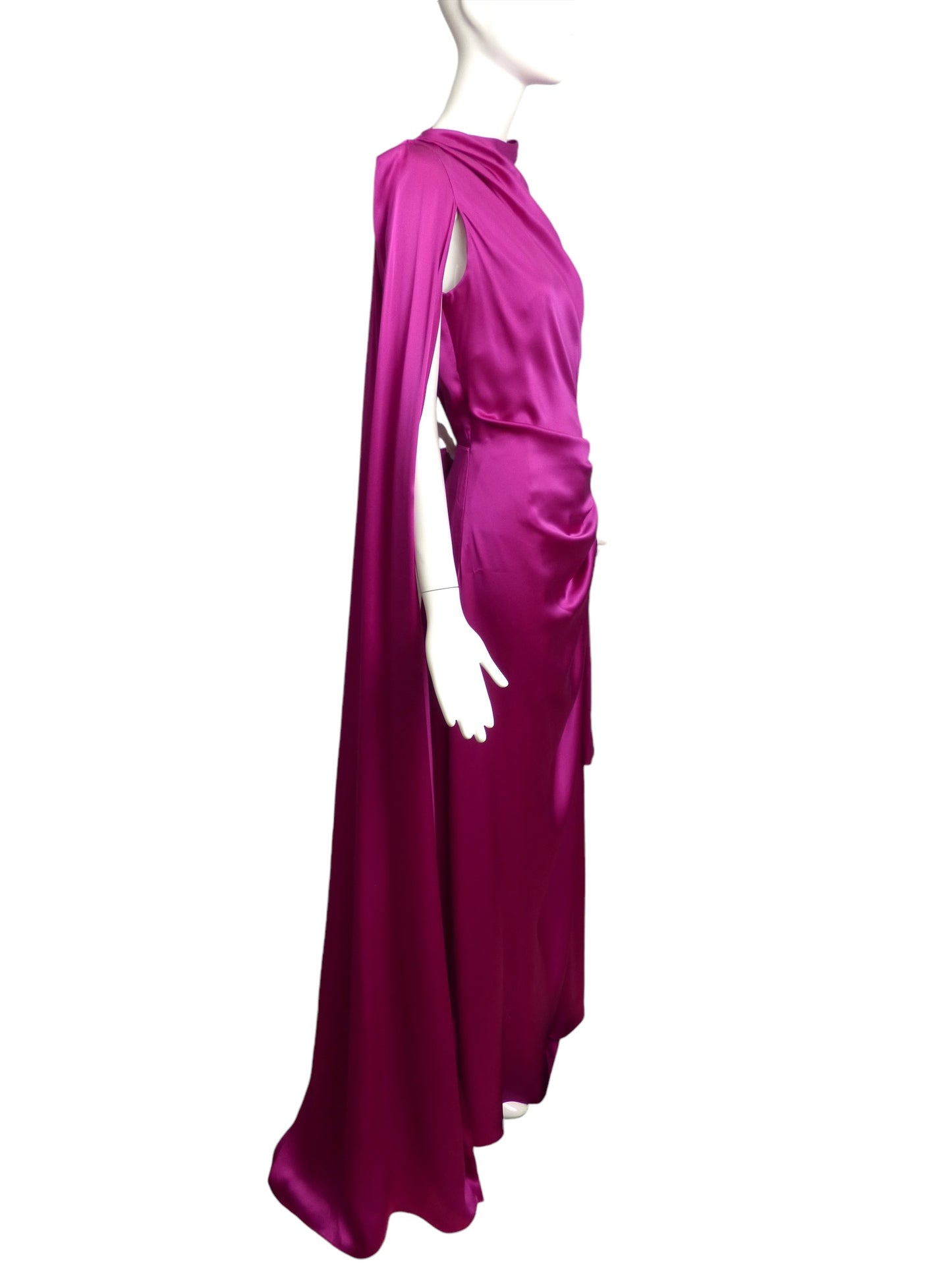 ROKSANDA- 2023 Raspberry Silk Draped Gown, Size 12