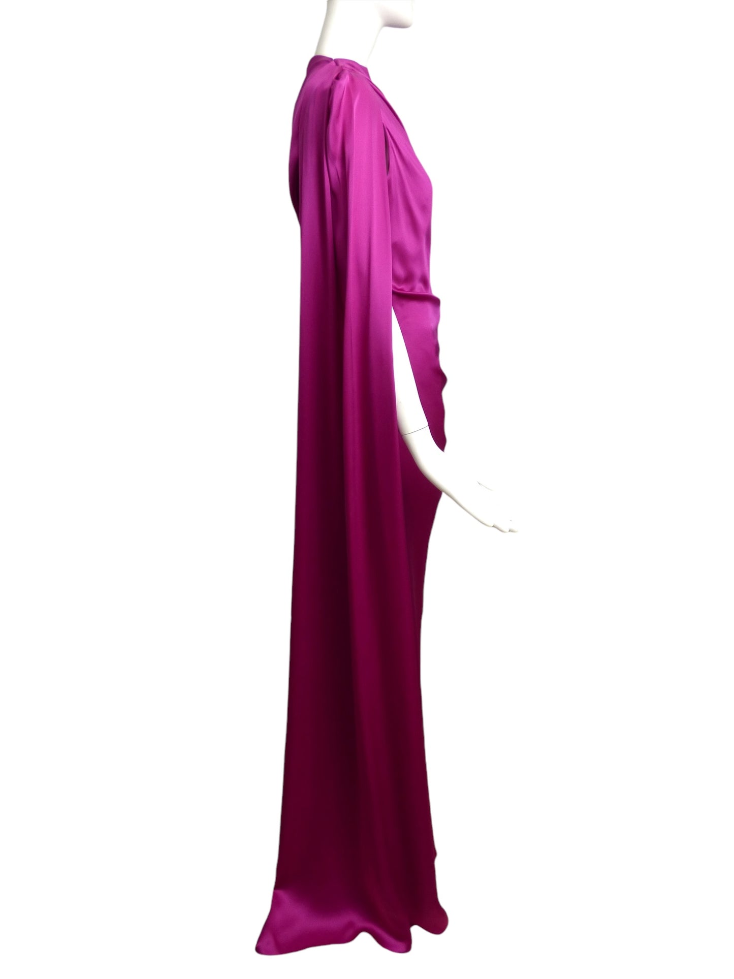 ROKSANDA- 2023 Raspberry Silk Draped Gown, Size 12