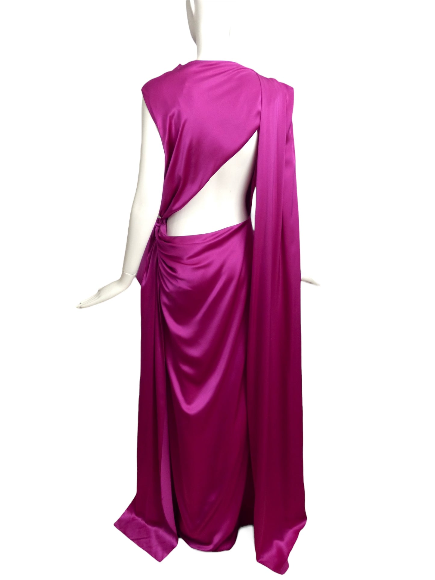 ROKSANDA- 2023 Raspberry Silk Draped Gown, Size 12