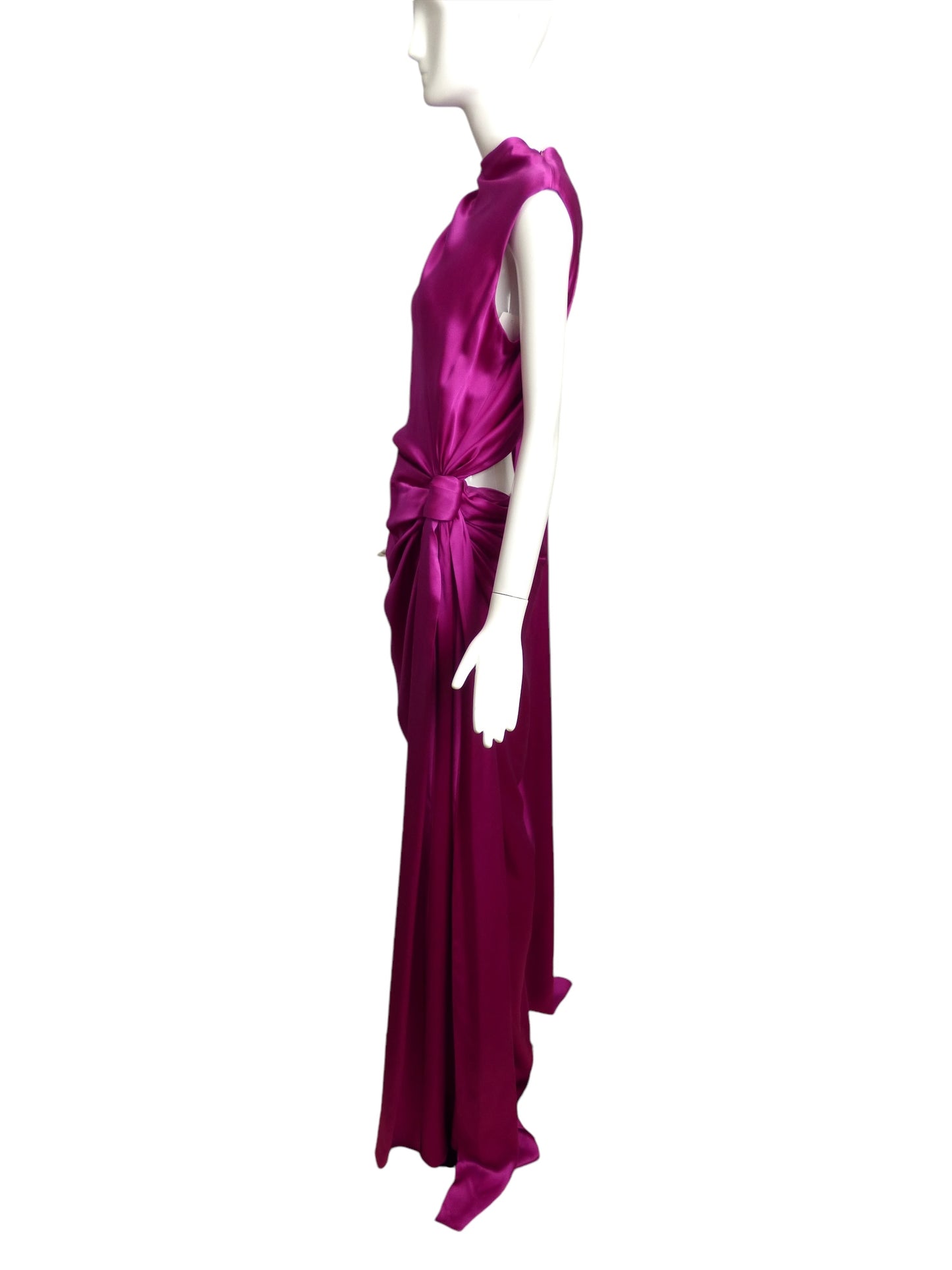 ROKSANDA- 2023 Raspberry Silk Draped Gown, Size 12