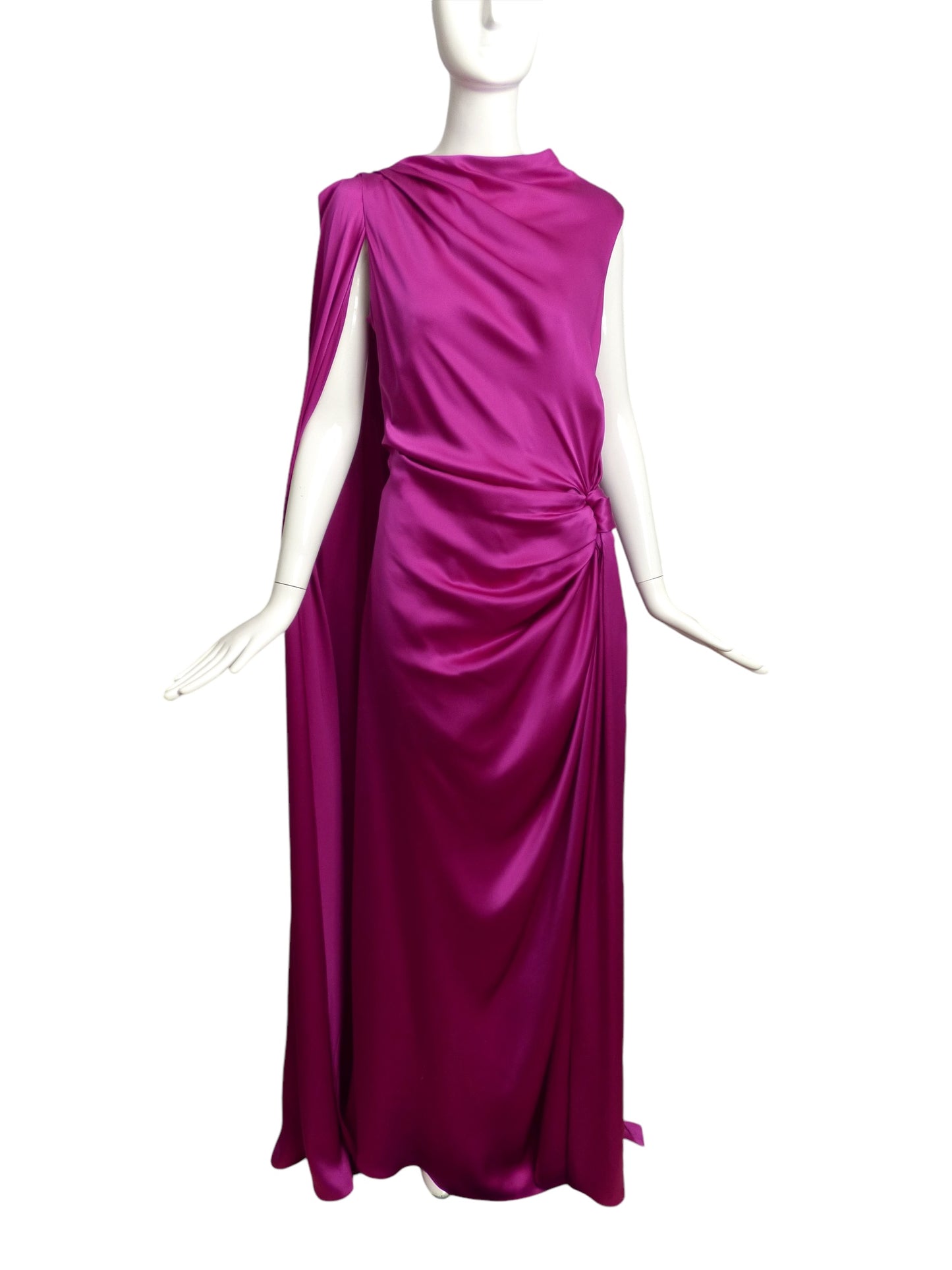 ROKSANDA- 2023 Raspberry Silk Draped Gown, Size 12