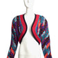 JEANNE MARC- 1980s Multi Color Quilted Bolero Jacket, Size 10