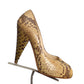 OSCAR DE LA RENTA- Snakeskin Platform Pumps, Size 36.5