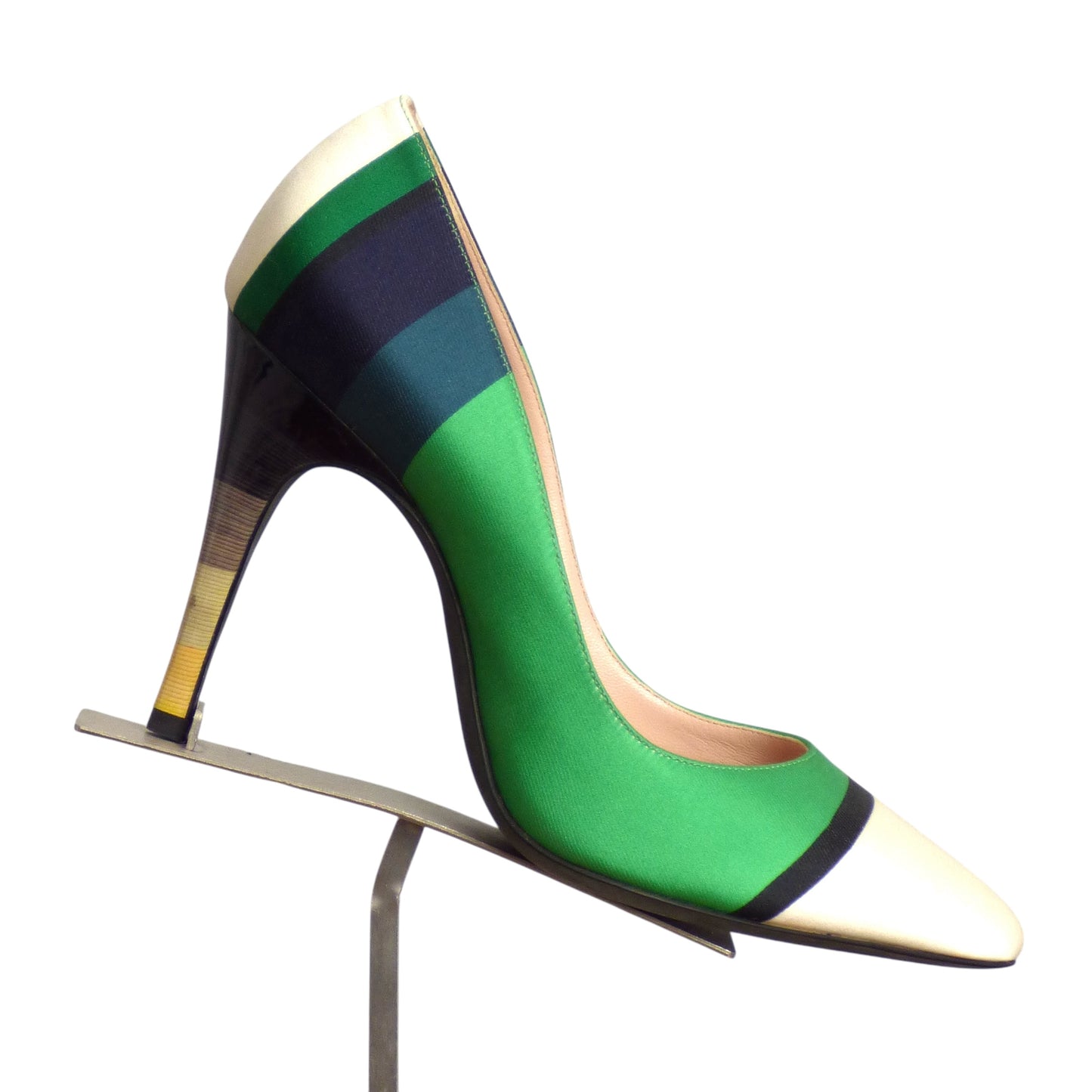 LANVIN- Color Block Silk Pumps, Size 36.5