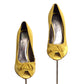 LANVIN- Yellow Leather & Ribbon Pumps, Size 37