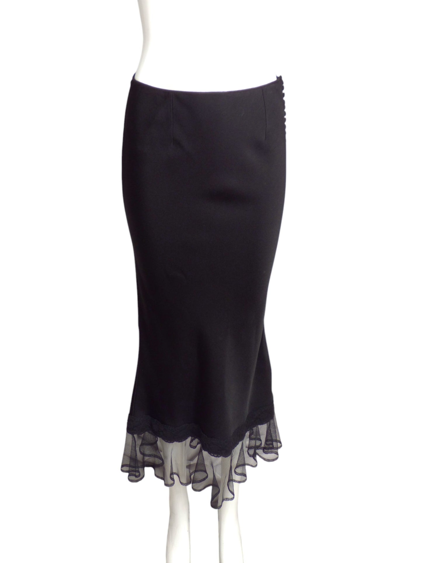 CHRISTIAN DIOR- 2005 Jersey & Tulle Bias Cut Skirt, Size 2