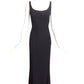 CLAUDE MONTANA- 1990s Black Crepe Evening Gown, Size 6