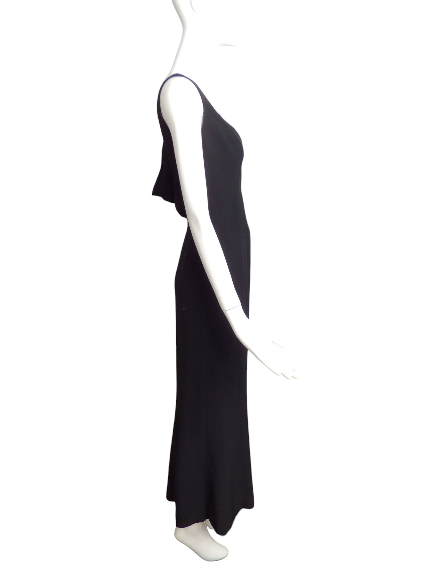 CLAUDE MONTANA- 1990s Black Crepe Evening Gown, Size 6