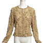 BILL BLASS- 1990s Gold Net & Shell Cocktail Jacket, Size 10