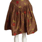 BILL BLASS- 1990s Silk Embroidered Skirt, Size 8