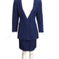 CLAUDE MONTANA- 1990s Navy Cotton Skirt Suit, Size 6