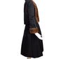 BILL BLASS- 1980s Black Silk & Mink Trimmed Skirt Suit, Size 6