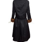 BILL BLASS- 1980s Black Silk & Mink Trimmed Skirt Suit, Size 6