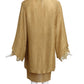 OSCAR DE LA RENTA- 1980s 3pc Gold Lace & Brocade Ensemble, Size 6