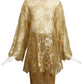 OSCAR DE LA RENTA- 1980s 3pc Gold Lace & Brocade Ensemble, Size 6