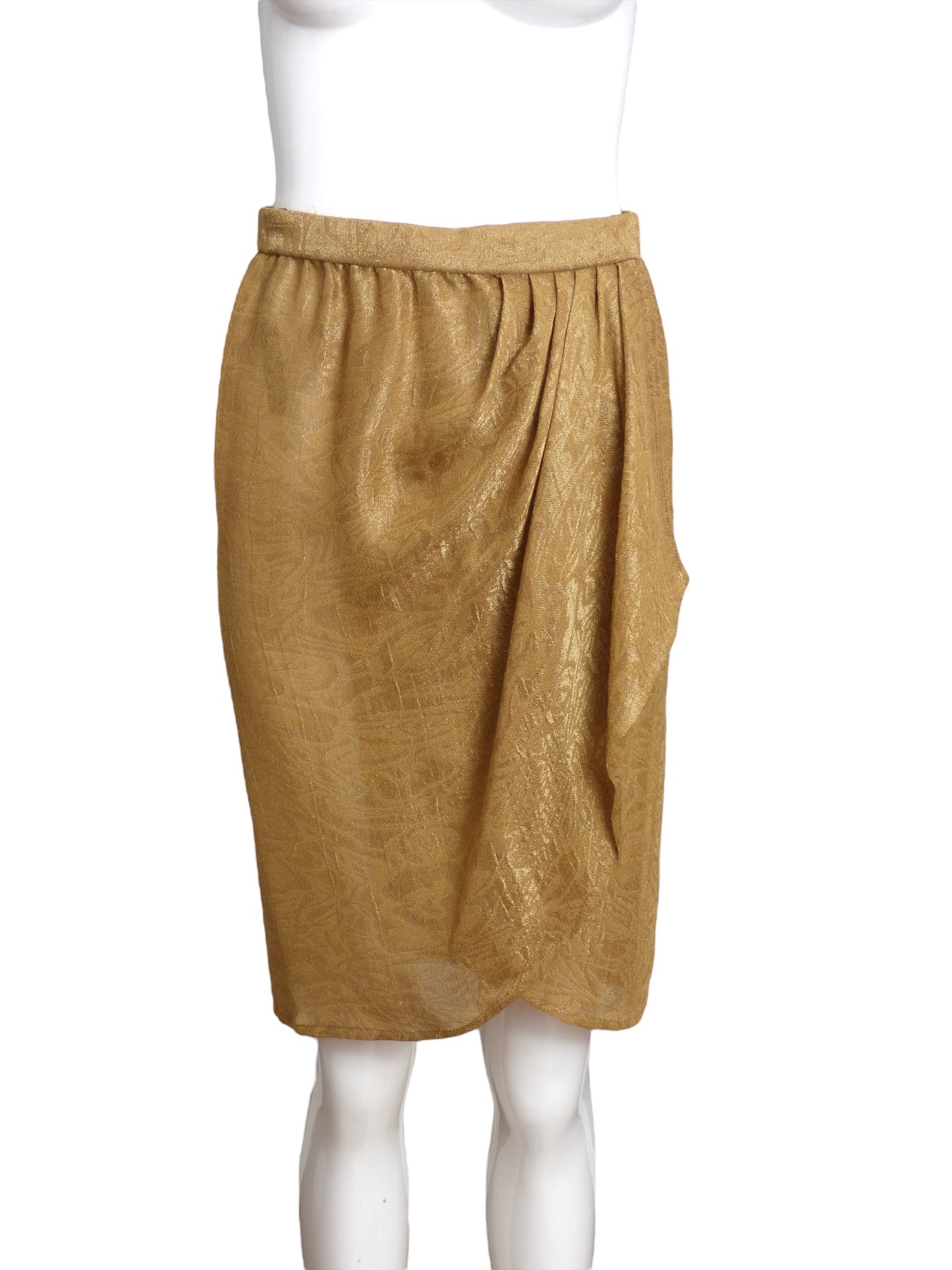 OSCAR DE LA RENTA- 1980s 3pc Gold Lace & Brocade Ensemble, Size 6