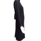 RIZKALLAH- 1980s Black Wool & Satin Reverse Tuxedo Dress, Size 4