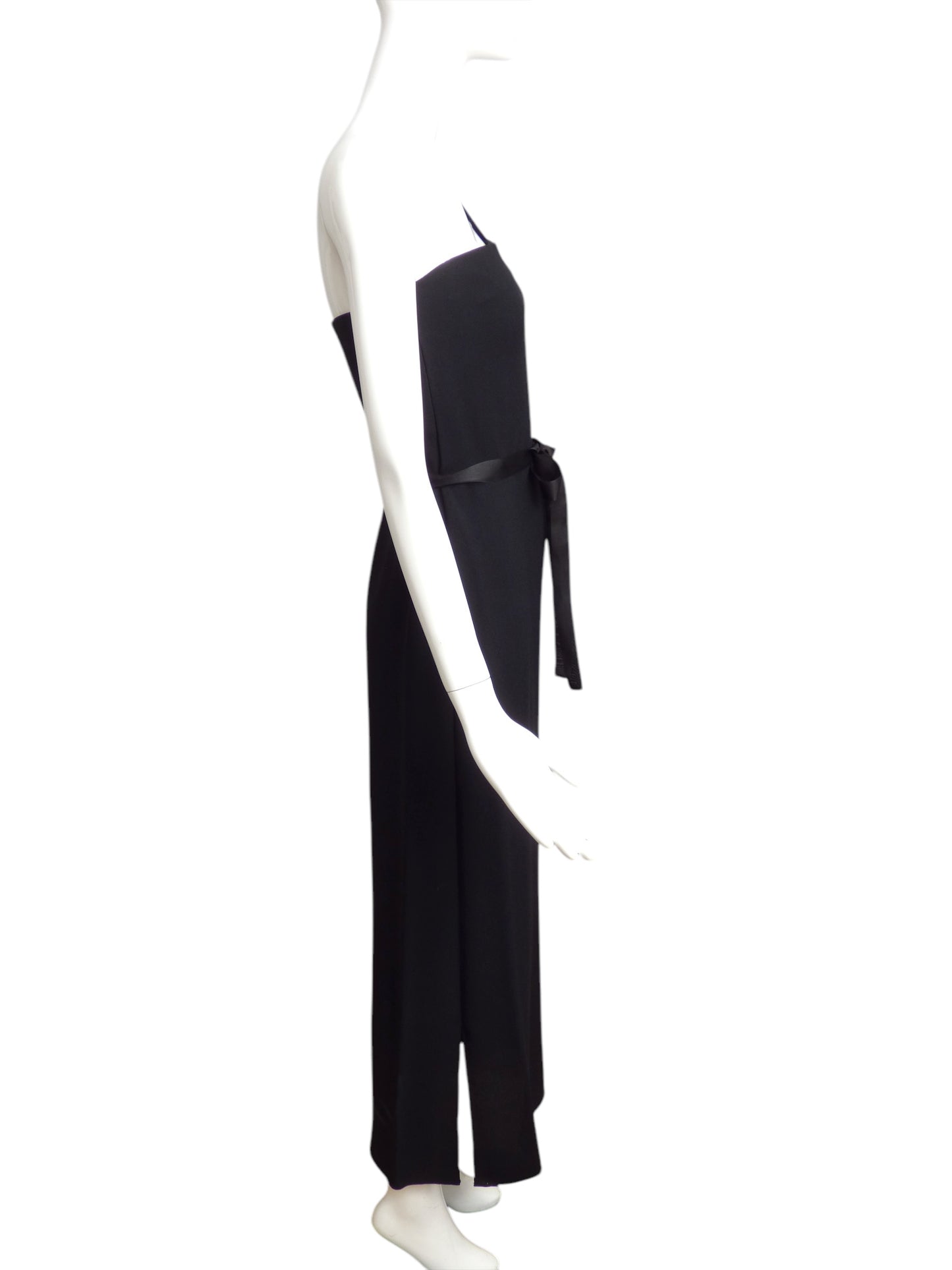 BILL BLASS- 1970s Black Crepe Evening Gown, Size 2