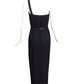 BILL BLASS- 1970s Black Crepe Evening Gown, Size 2