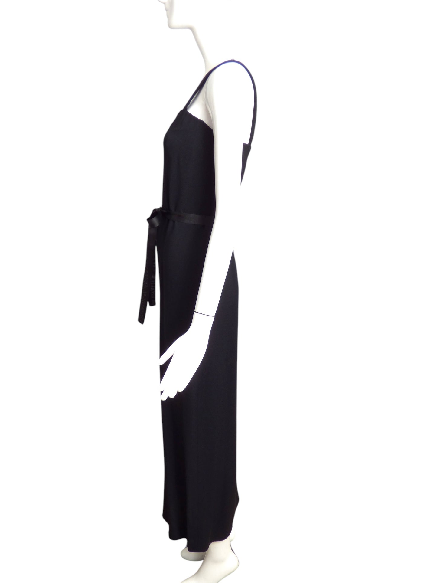 BILL BLASS- 1970s Black Crepe Evening Gown, Size 2