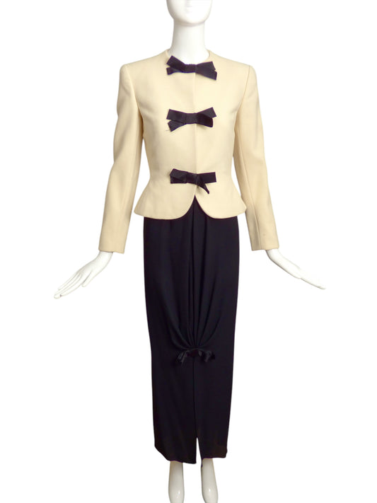 BILL BLASS- 1970s Gown & Jacket Ensemble, Size 4